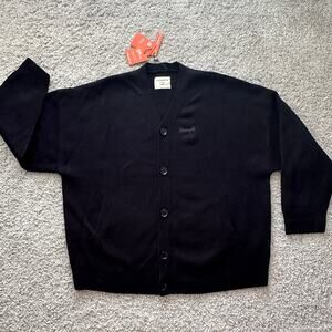 Men's YoungLA Classic Cardigan Sweater XL, Black, NWT